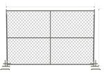 6ft x 12ft/ 72inch x 120inch chain link temporary fencing 2" x 2" x 11 gauge