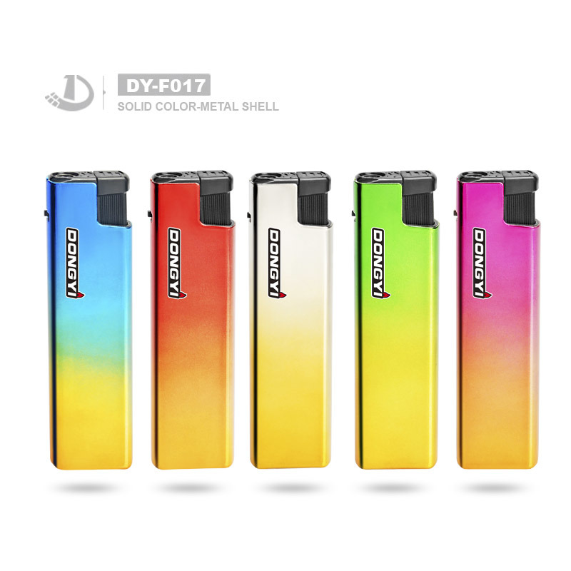 Dy-F001 High-Level Torch Flame Cigarette Windproof Lighter with Modern Style Sticker