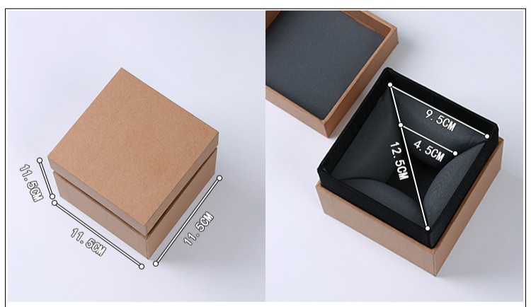 Custom Rigid Brown Kraft Paper Square Mug Bowl Storage Vase Packaging for Chinese Tea Cup Saucer Set