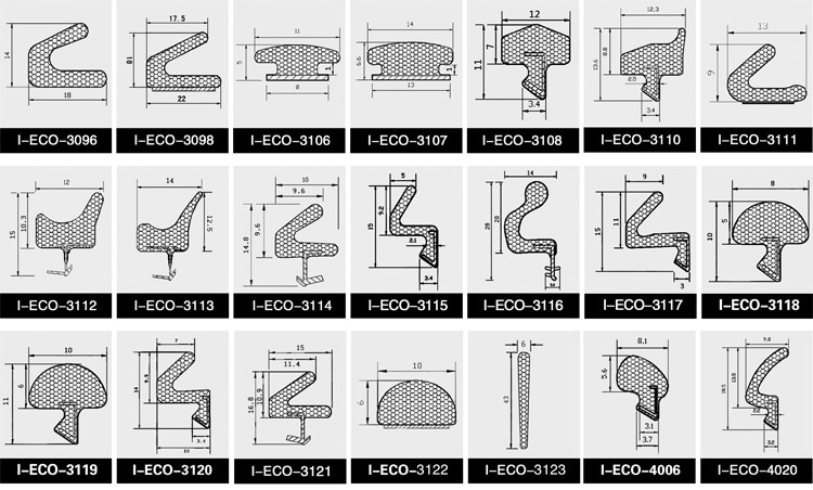 Kerf Weather Strip for Wooden Doors -40-280C PU Foam Window Seals Extruded Production