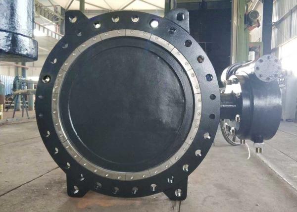 DN1000 Flange Connection Double Offset Butterfly Valve , Cast Iron Metal Seated