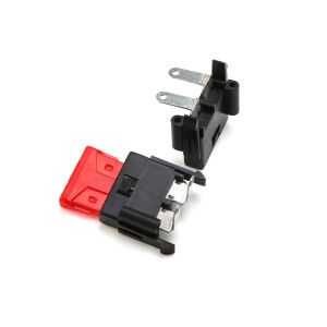 PA66 PCB Mount Blade Fuse Holder with Brass Terminal and Black Finish for