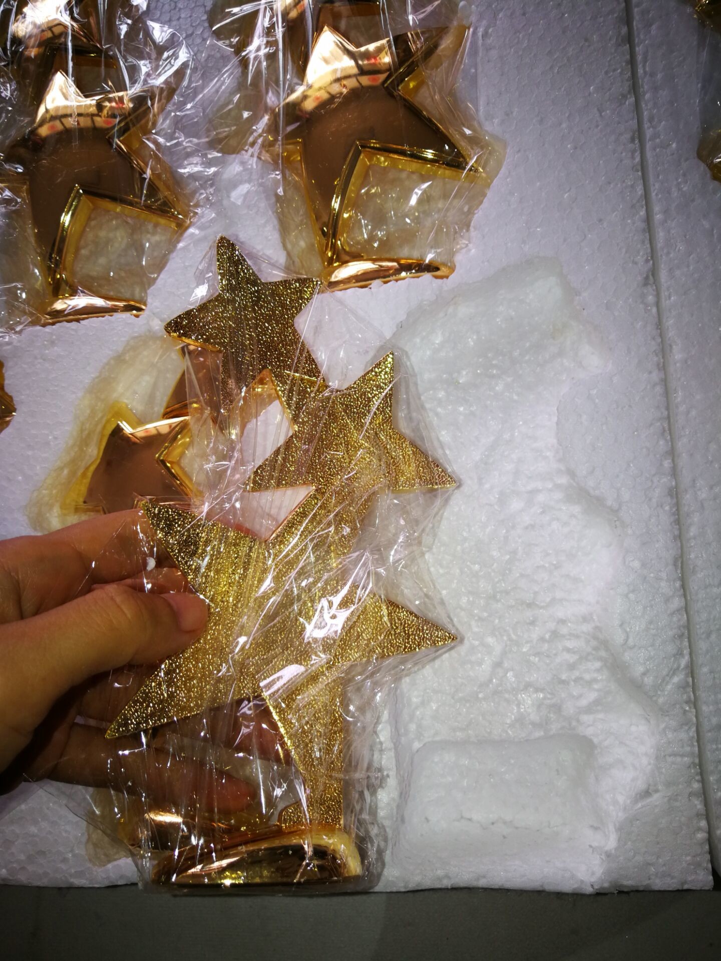 Custom Made Metal Star Trophy , Zinc Alloy Enterprise Workers Souvenirs