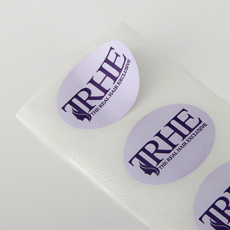 Black Round Matte Black Paper Sticker Labels With Gold Logo