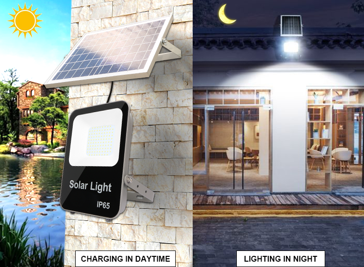 Warehouse Sport Ground Portable Outdoor 100w solar flood light with Sensor