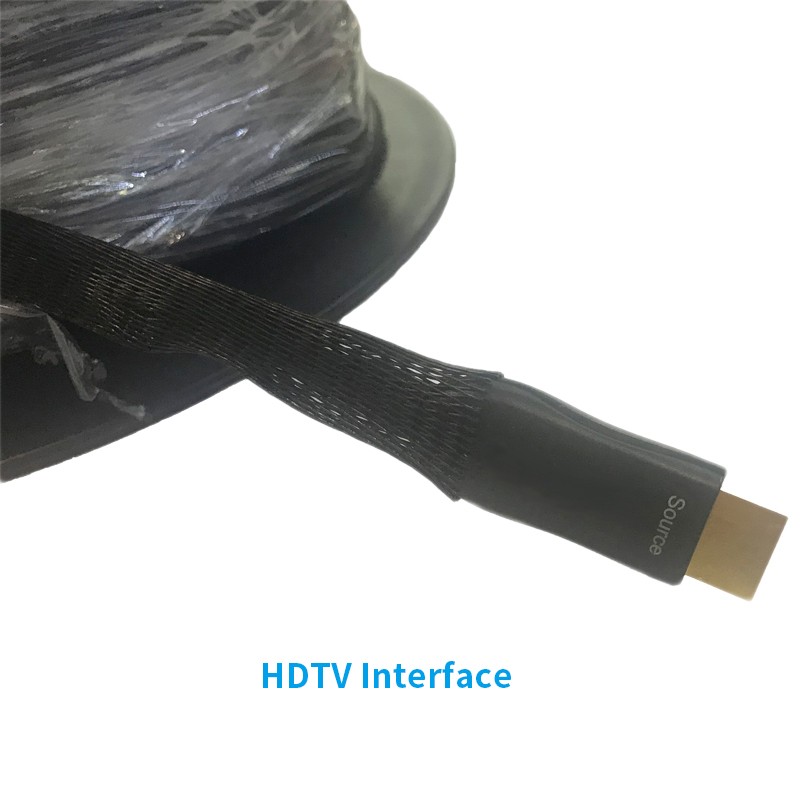 Fiber optical HDMI cable flat cable with chip 1.4V 1080P 18.0Gbs 60M/70M/80M/90M/100M hdtv cable