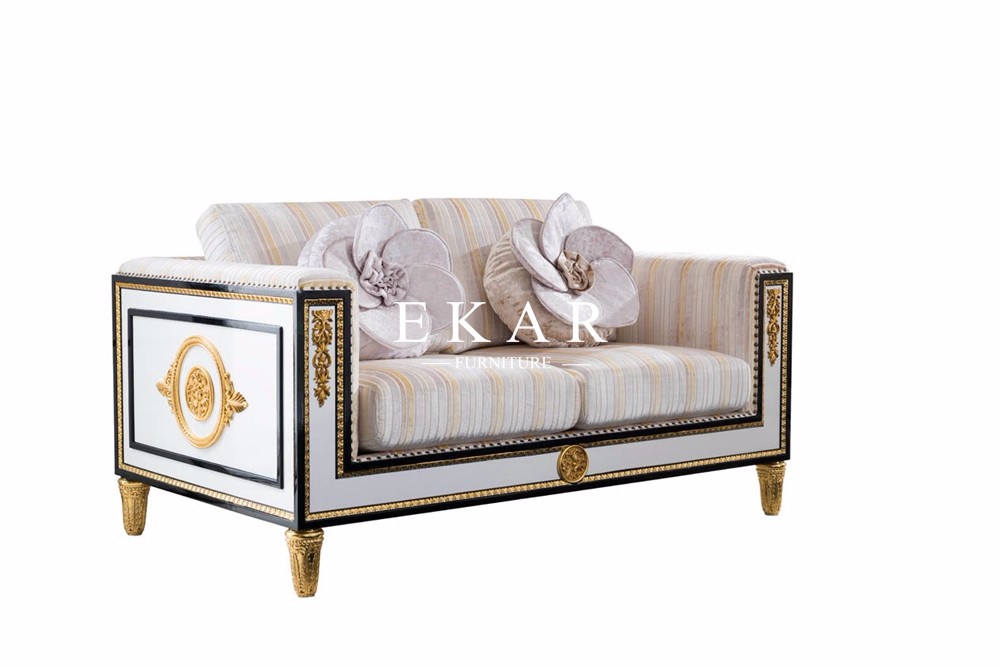 Spanish Style Wooden Design Royal Furniture fabric Upholstery latest modern Contemporary Sofa Set