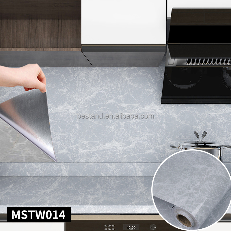 60cm*10m Roll Marble Stick And Peel Wallpaper For Kitchen Bedroom