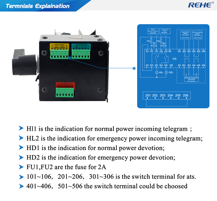 New type AC 100A 400V 4P ATS Dual Power Automatic Transfer Switch For Generator