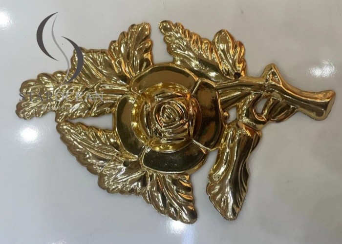 Golden classic design plastic coffin decoration accessories factory price PF01