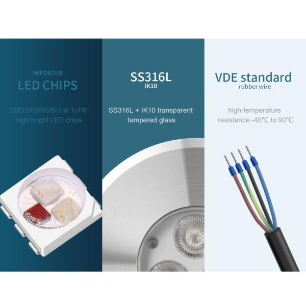 90LM External Control led Pool Lights 3W FCC IP68 RGB With Ce Rohs