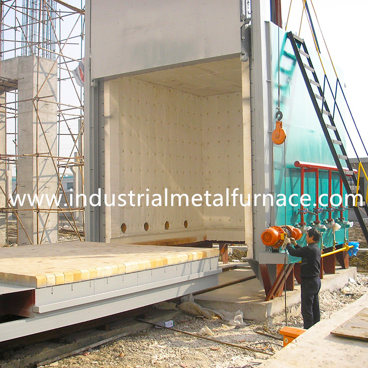 2000MM 1300 Degree Natural Gas Car Bottom Furnace , Bogie Hearth Furnace High Temperature