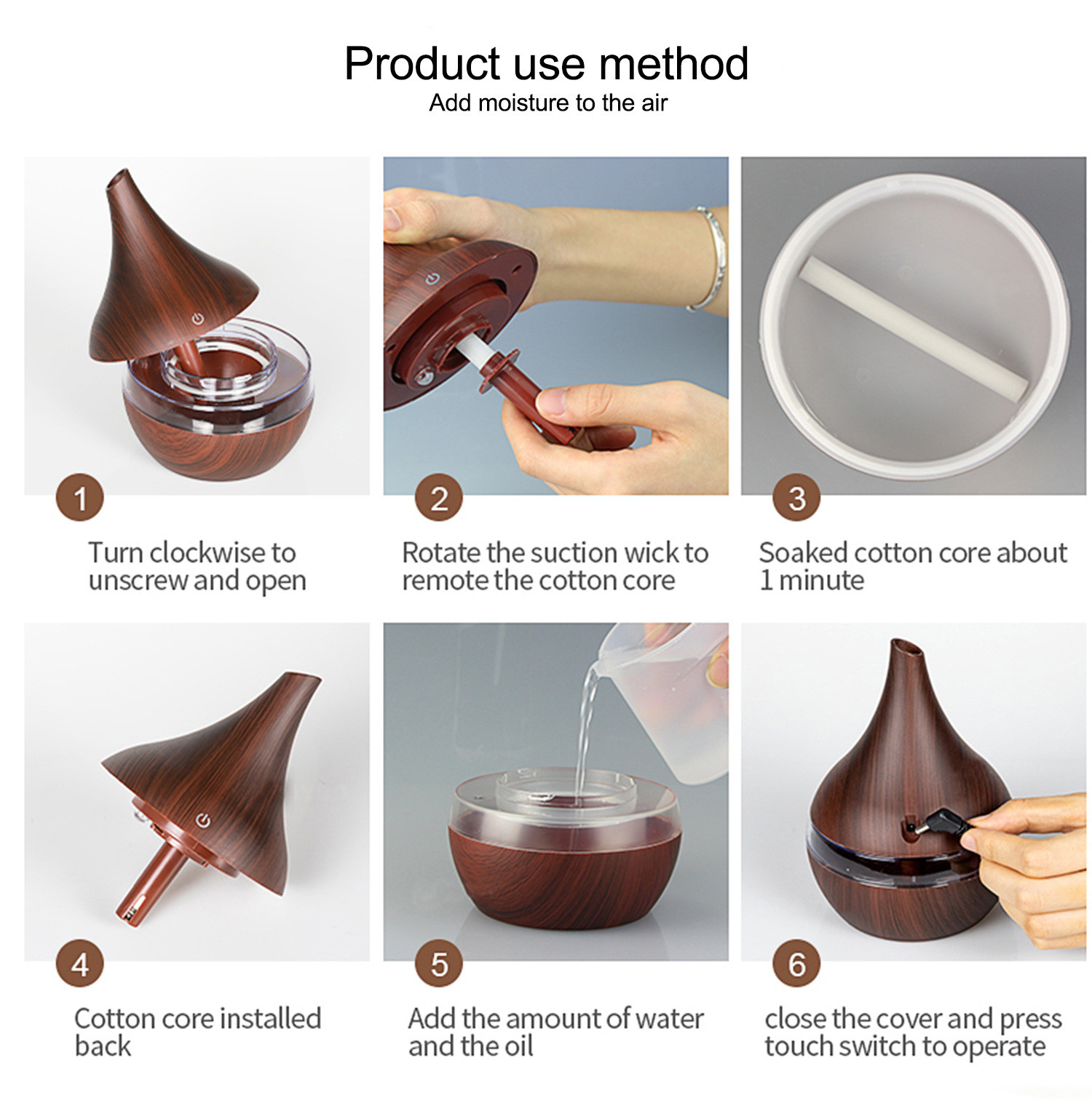 300ml USB Electric Aroma air diffuser wood Ultrasonic air humidifier for home