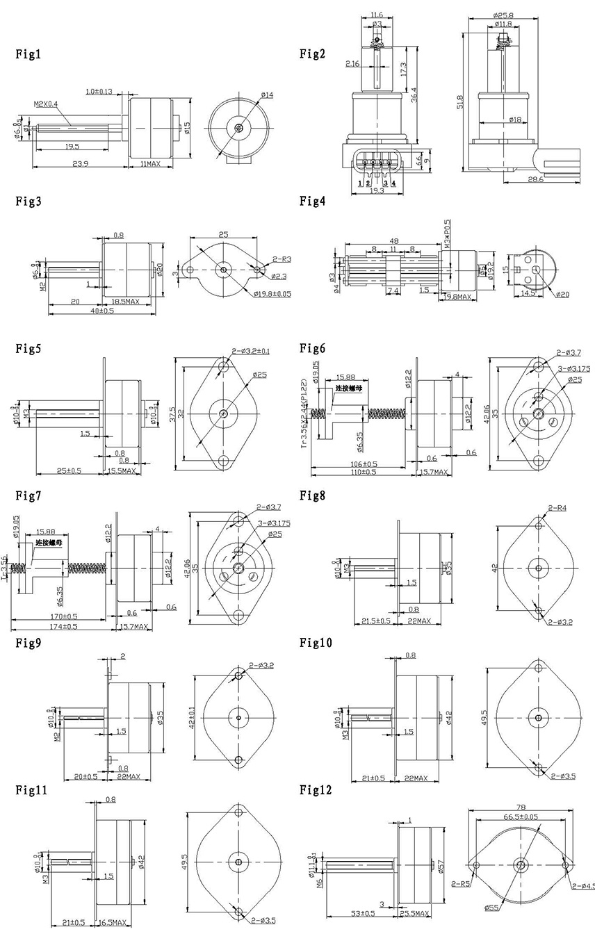 Small Linear Stepper Motor Pull Out Torque 12V Step Angle 18 Degree