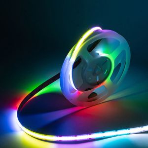 Colorful Home Holiday Lights 24V RGBCW Addressable Cob LED Strip with Controller