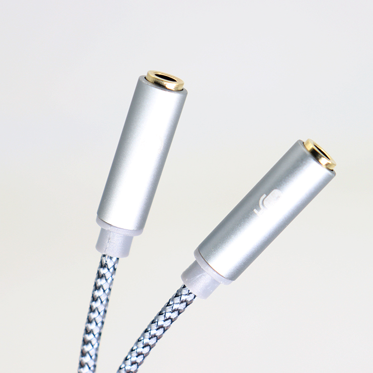 1 Input to 2 Output Y Shape 3.5mm AUX Stereo Audio Mic Headphone Splitter Adapter Cable