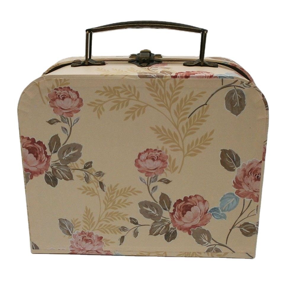 Kawayi Cute Mini Rigid Cardboard Suitcase Gift Box For Kids Printing Handling Stamping