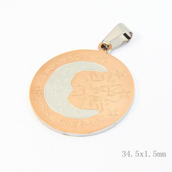 Fashion High Quality Fashion Stainless Steel Round Shapped Necklace Pendant