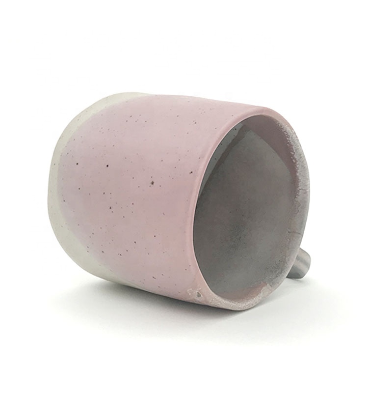 Ceramic 3D Pink and White Mug Ceramic Coffee Milk Mug with 3d reactive glaze