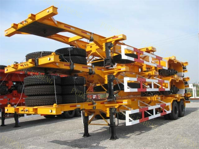 2 / 3 Axle Skeletal Semi Trailer , 40 Ton 20ft 40ft Skeletal Trailer