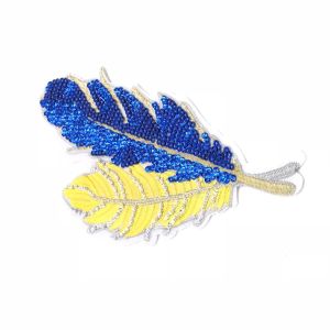 Simple Style Sequin Applique Patches , Leaves Sequin Patches For Clothes