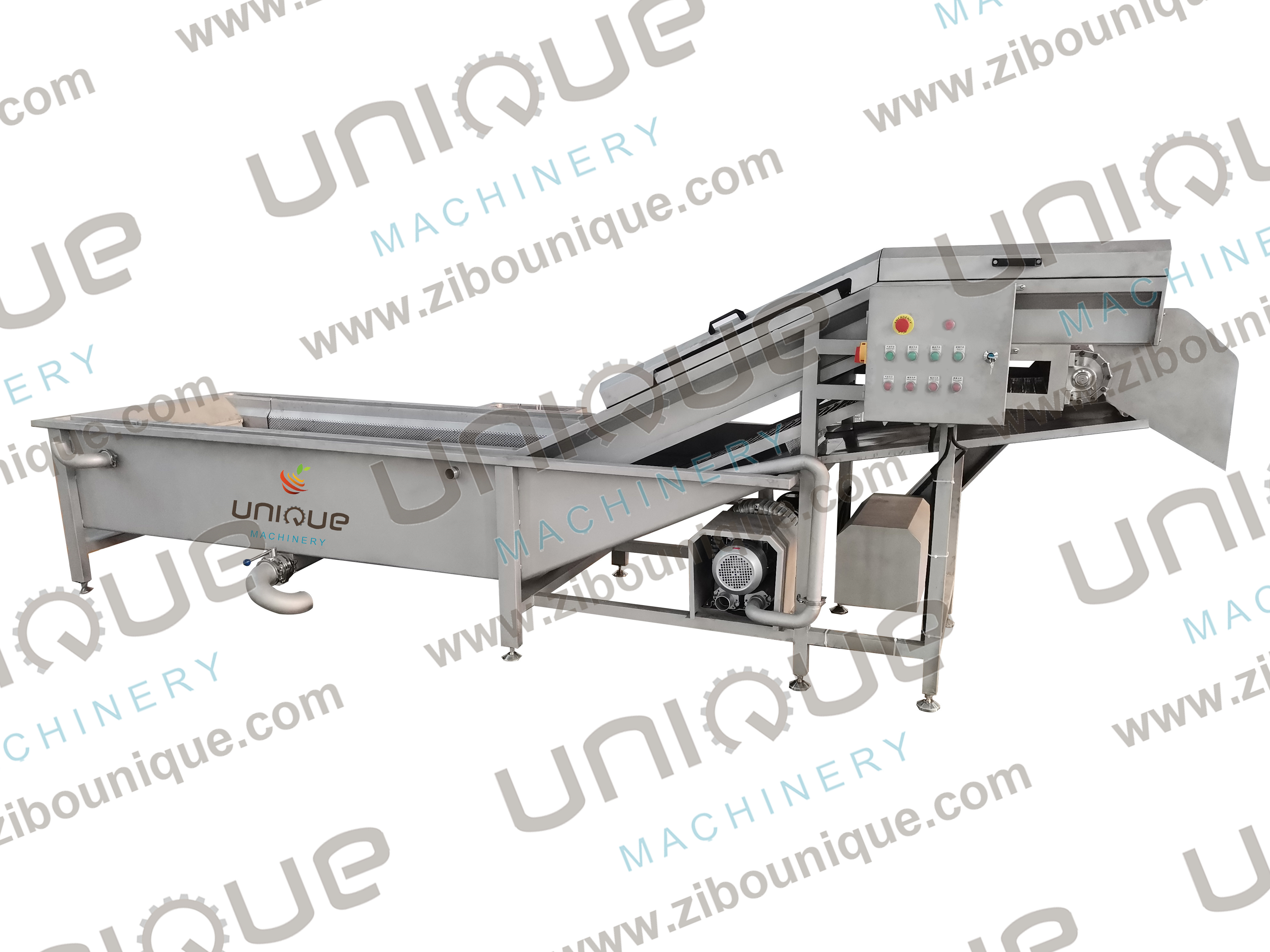 Vegetable Washing Machine for Fruit and Vegetable Chilli Bubble Flood Processing Line
