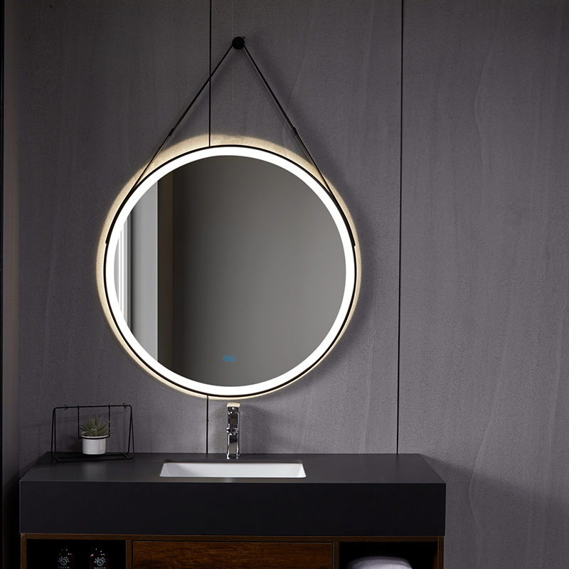 6500K Aluminium Frame Mirror 12V Touch Screen Wall Mirror Round