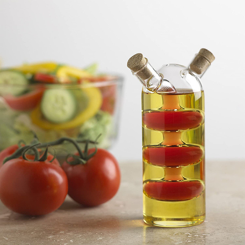 Double Hole Separation Borosilicate Glass Olive Oil Bottle