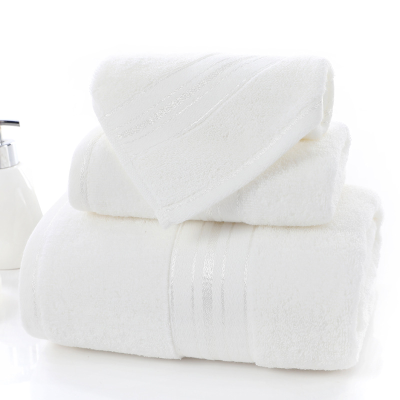 Solid Pure Cotton Beach Bath Towel Thickened Household Large Towel for Convenience