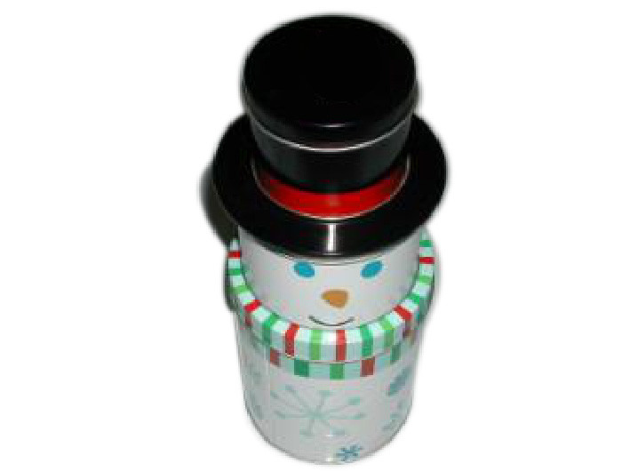 Personalized Christmas Packaging Boxes Metal Material , Snowman Storage Box