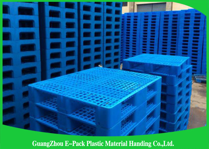 Single Faced Plastic Euro Pallets Virgin HDPE Ventilated For Warehouse