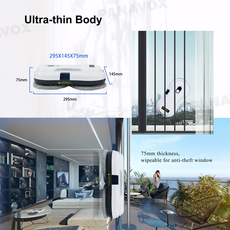 Private Mold Commercial Window Cleaning Robot 2.8KPa 3mins/M2 Building Glass Cleaning Robot