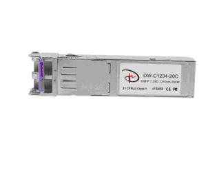 1.25Gbps,Tx1310nm/Rx1490nm;Compact SFP bidi,20KM, DDM -40ºC~+85ºC,Optic Module