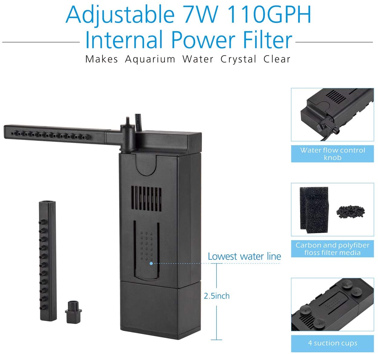 LED 8 Gallon Hygger Aquarium Fish Tank