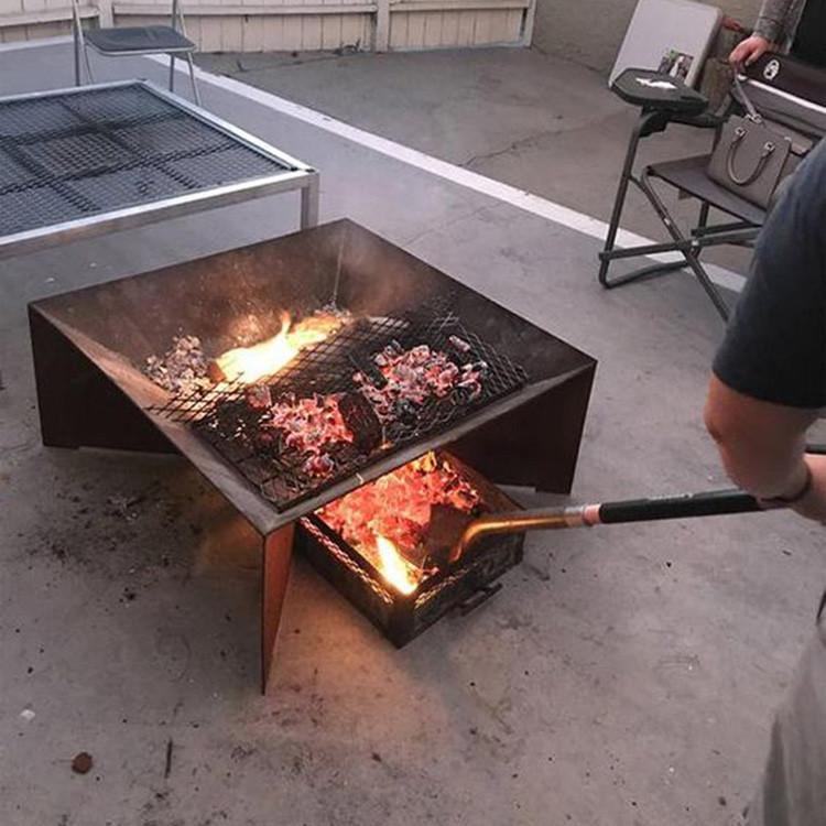 Outdoor Fire Pit Backyard Camping Garden Wood Burning Corten Steel Firepit Camping Material