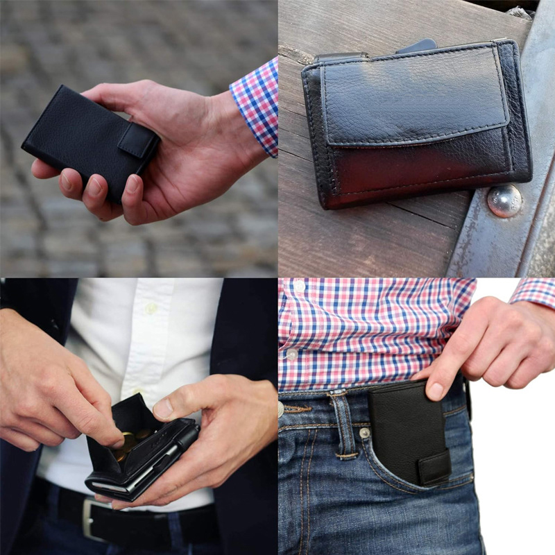 Advantageous Custom Mens Pu Leather Card Holder with Metal Box and Low MOQ Mix Models
