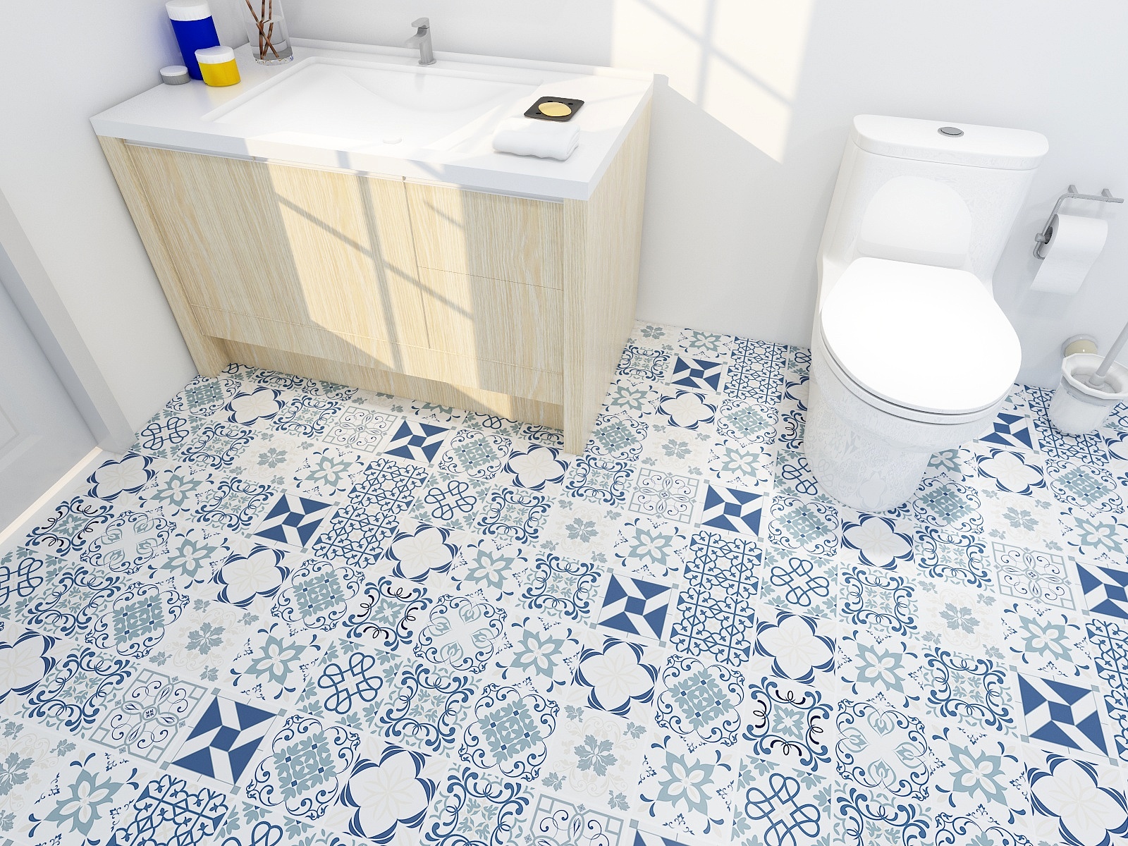 Self Aid Restroom Decor Art Self Adhesive Mosaic Tile Wallpaper Sticker