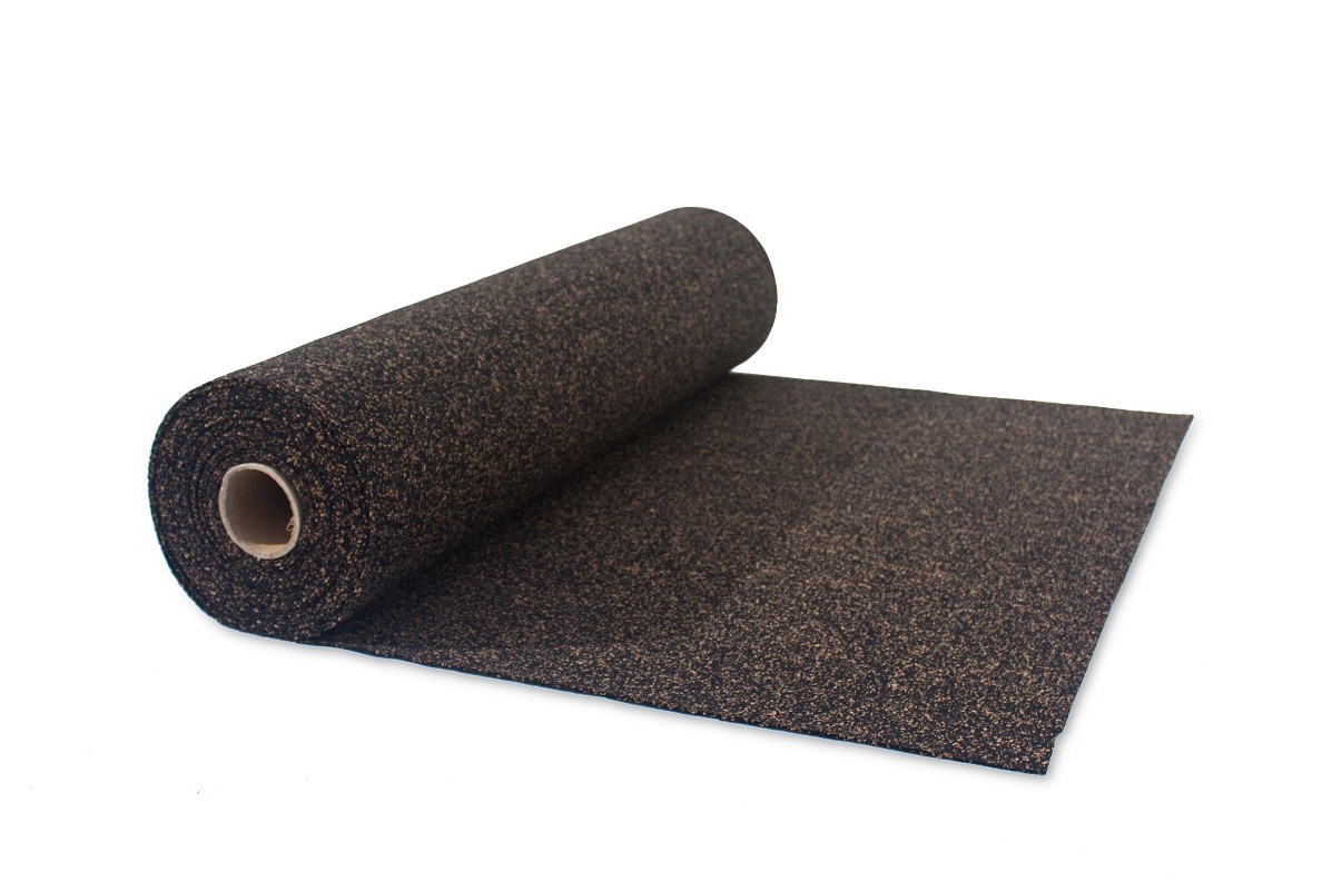 Recycled Rubber Corks Roll Flooring Underlay, Sound Insulation and Soundproof , Customized Size