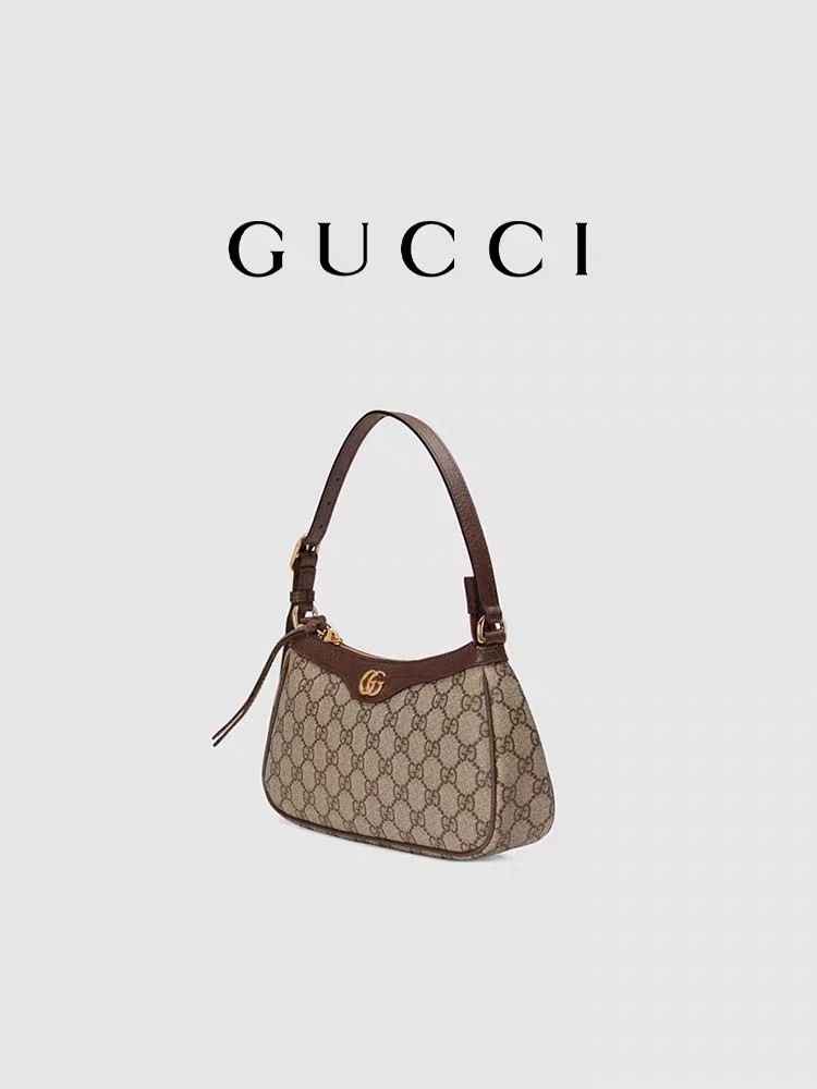 Small GG Supreme Canvas Leather Underarm Shoulder Bag GUCCI Ophidia