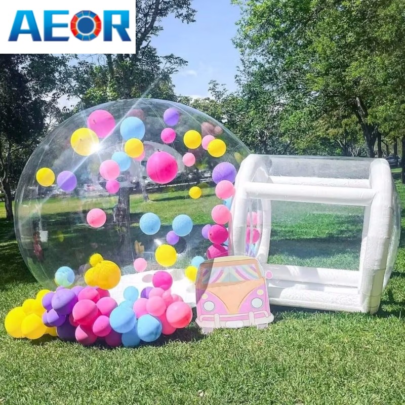 Inflatable Bubble House 10 FT Commercial Balloon Bounce House Bubble Tent Dome with Double Blower