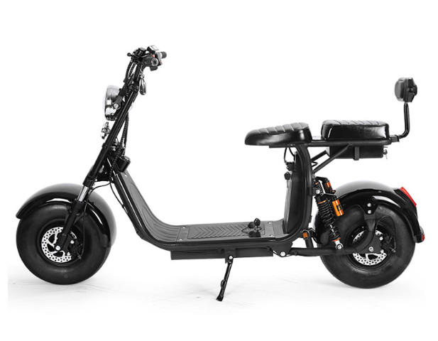 EcoRider 18inch fat tire 1500w 60v 12ah 2 Wheel Electric Scooter with double seat and EEC Certificate