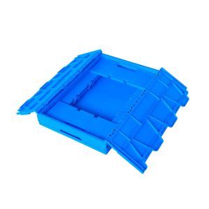 Attached Lids Virgin PP Small Collapsible Plastic Crates Light Duty