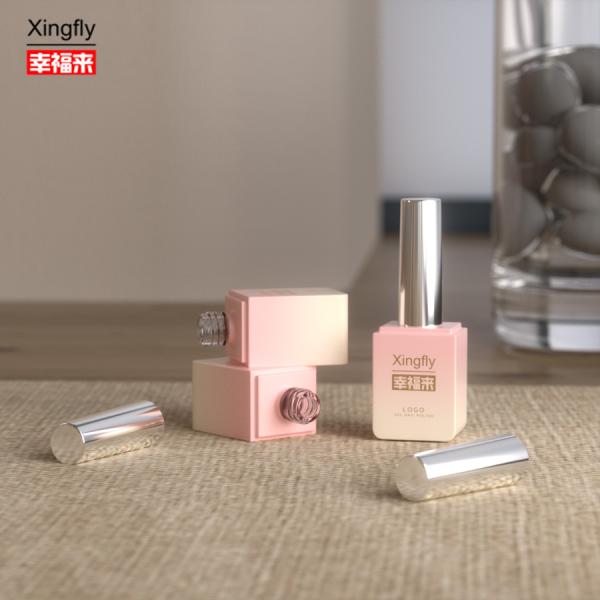 Quality Gel Polish Square Bottle 13ml UV Gel Empty Square Nail Polish Bottle With Brush Cap for sale