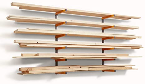 6-Level Wall Mount Lumber Storage Metal Rack Perfect for Everyday and Organizing Wood