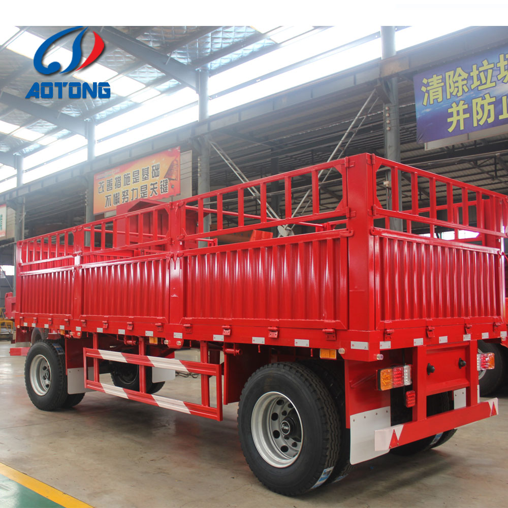 High Fence Side Wall Semi-Trailer for 2 Axles Drawbar and Full Bulk Cargo Transport
