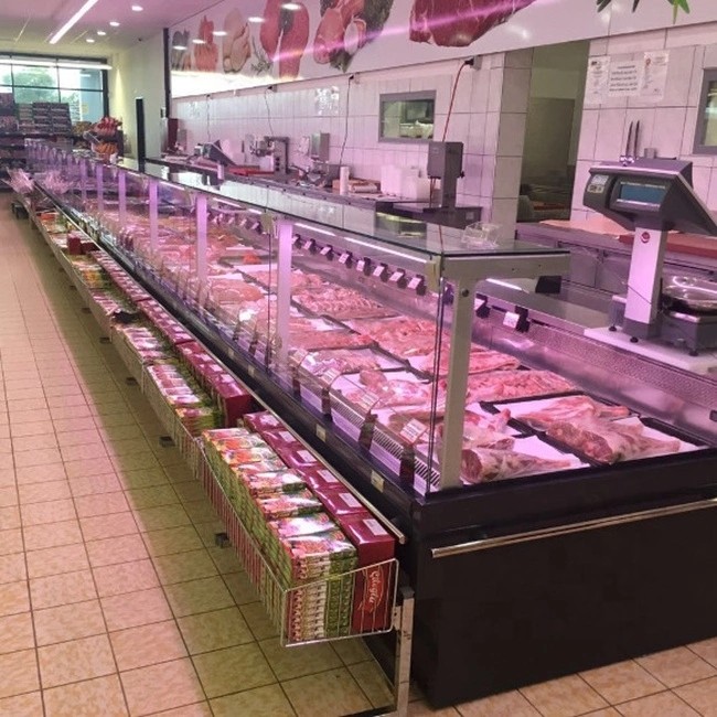 2 ~8 ℃ Fresh Meat Deli Display Fridge Dynamic Cooling Customized Color
