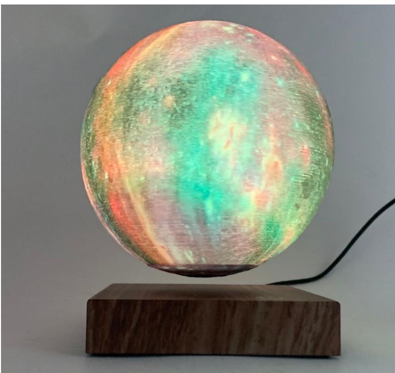 NEW magnetic levitation colorful change starry moon lamp 3d Printing