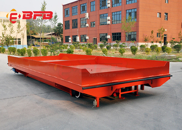 Wireless Motorized Automated Guided Carts Material Handling Rail Flatbed Trolley