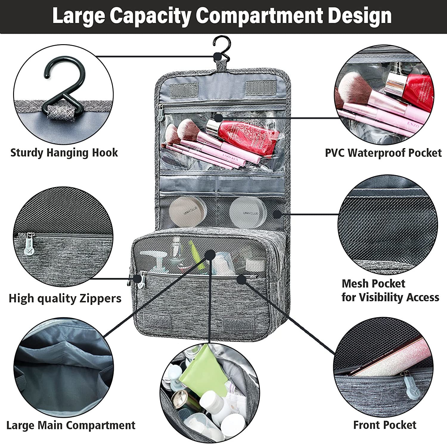 Portable travel bag toiletry bags for men and women