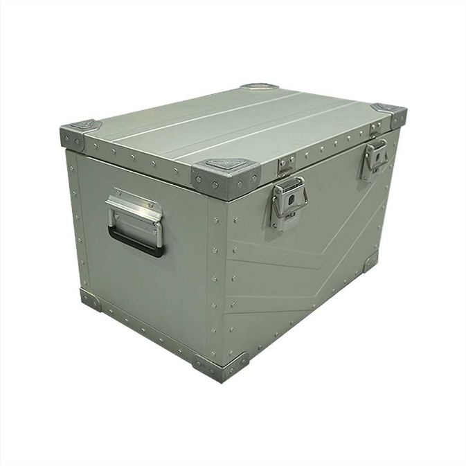 Anodize Outdoor Metal Aluminum Alloy Lunch Car Folding Boxes grey Camping Cargo Storage Kitchen Camping Box